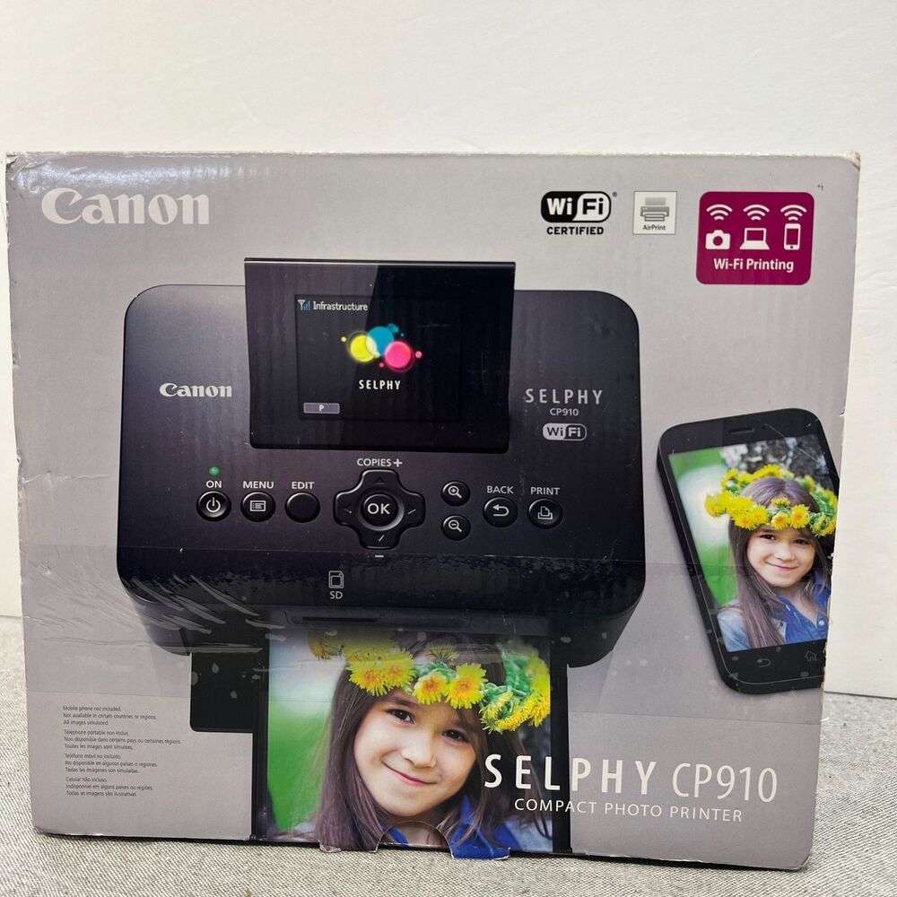 Canon Selphy CP910 Compact Photo Printer Black Wifi New in Box
